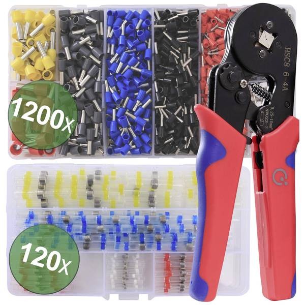 Quadrios 22T008    Kit pinza crimpatrice Boccola 0.25 fino a 10 mm² incl. Assort
