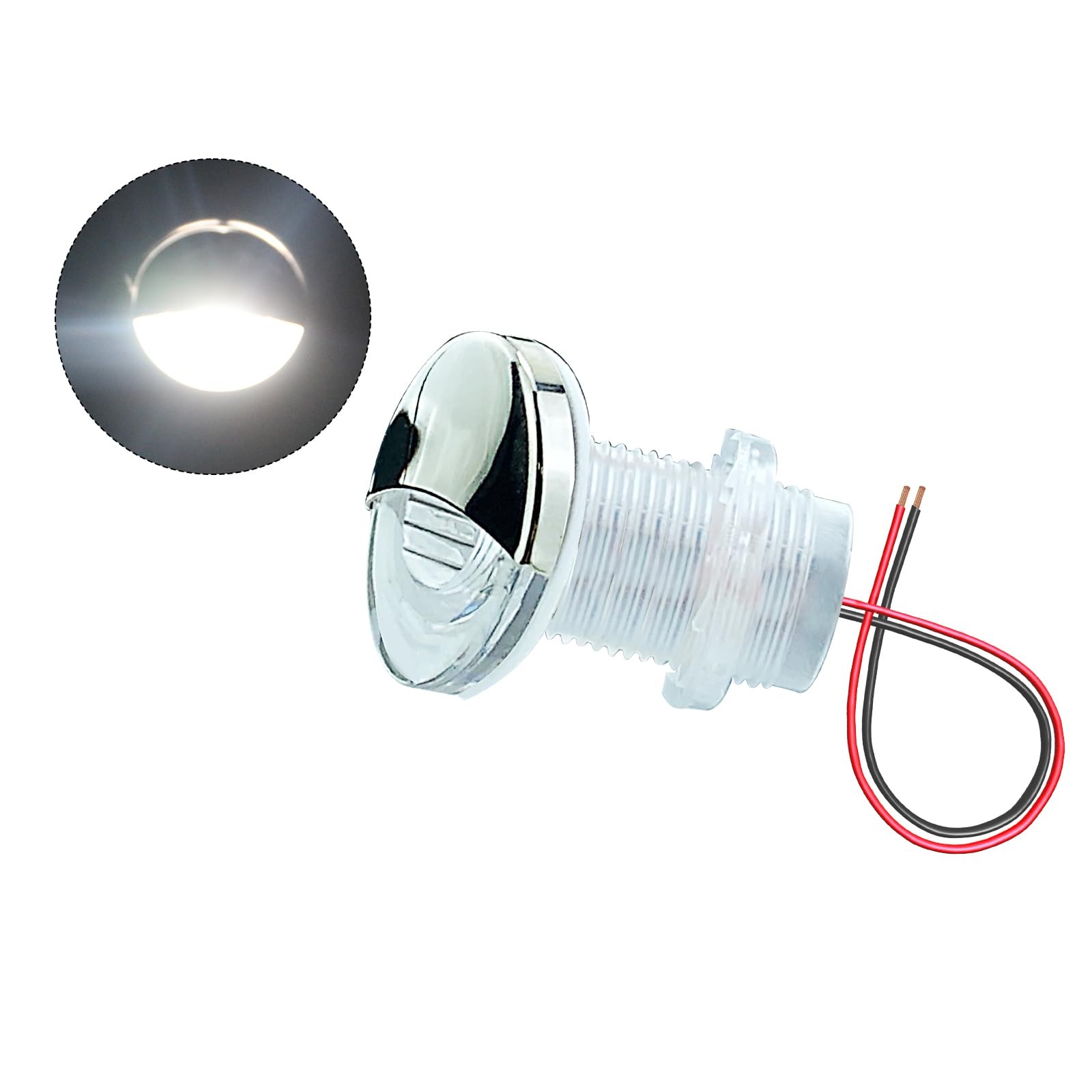 Marine Stair Step Light Boat LED Courtesy Lamp Stainless Steel White 2 PCS