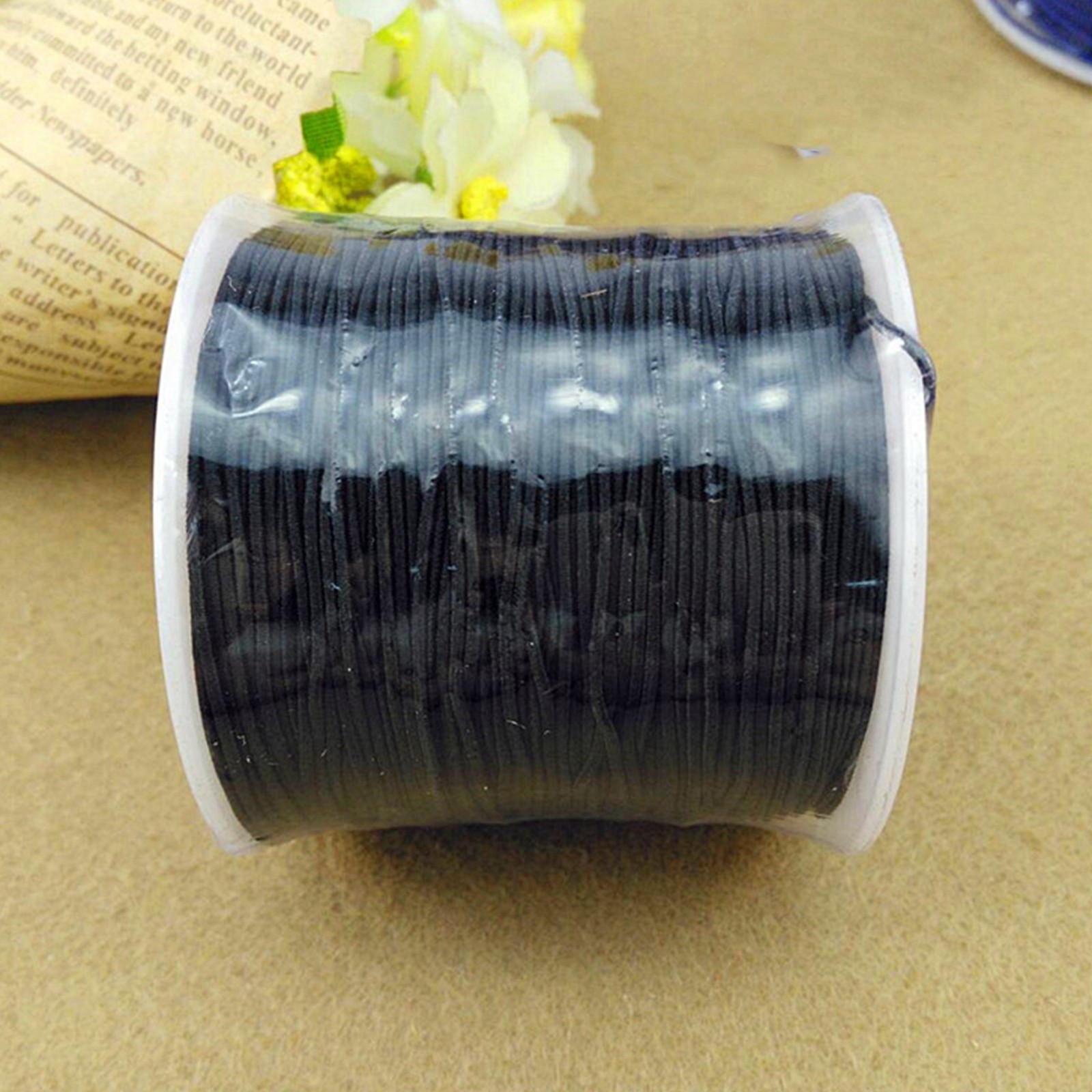 50 Meter Elastic Stretch Round Beading Cord 1.5mm Braided String Macrame Rattail