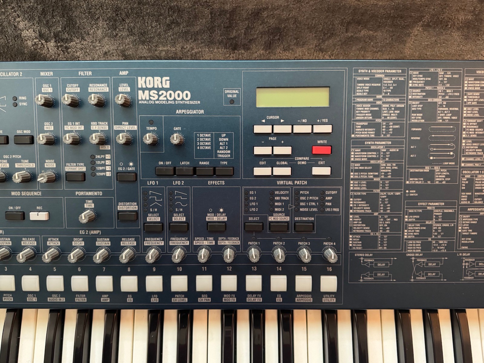 KORG MS2000 Virtual Analog Modeling Synthesizer with Original Power Supply