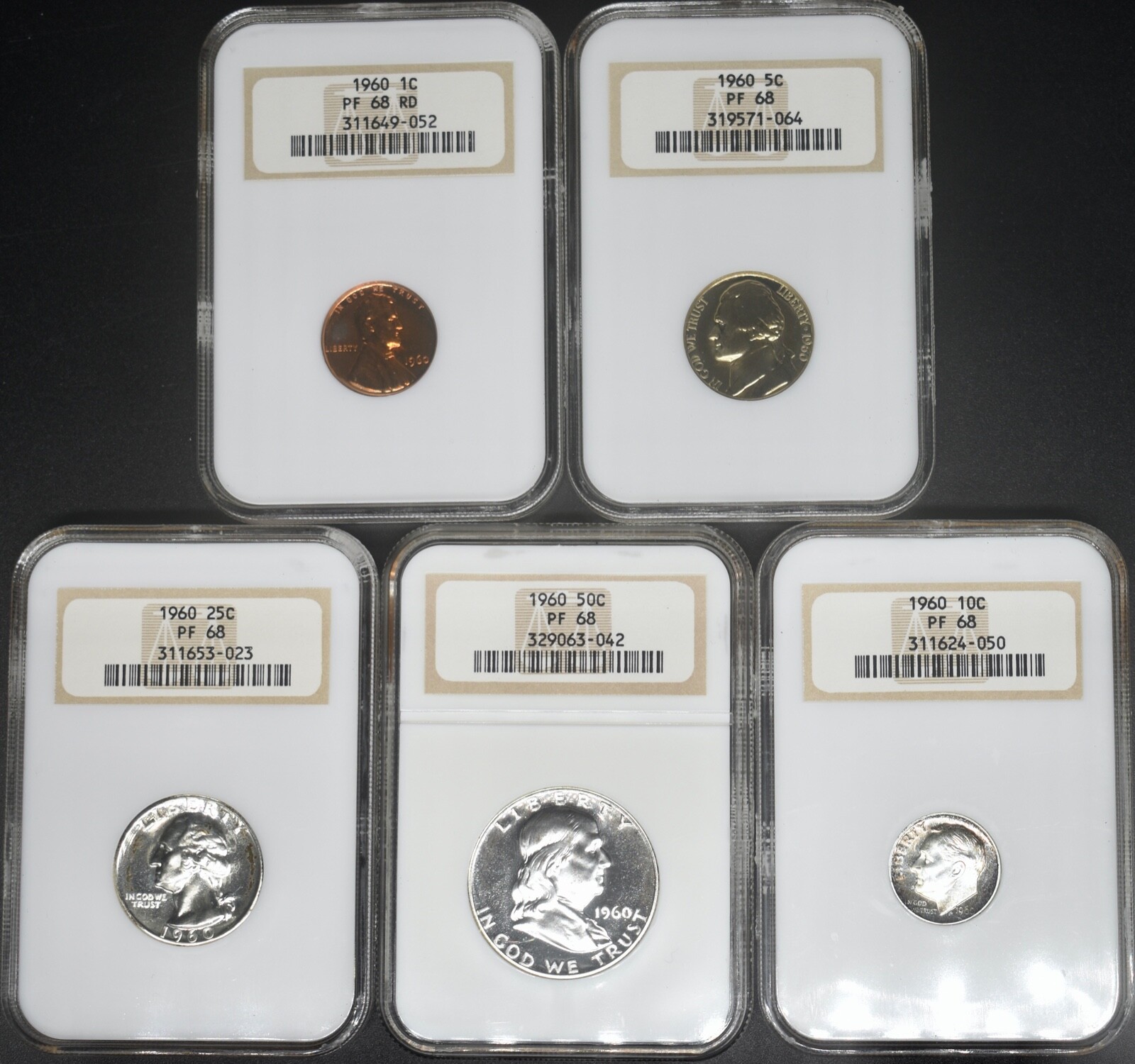 1960 Proof Set - NGC PF68 Old Holder 5 Coin Set - ✪COINGIANTS✪