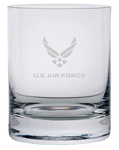 United States Air Force United States Military Etched 11oz Crystal Rocks Whisky