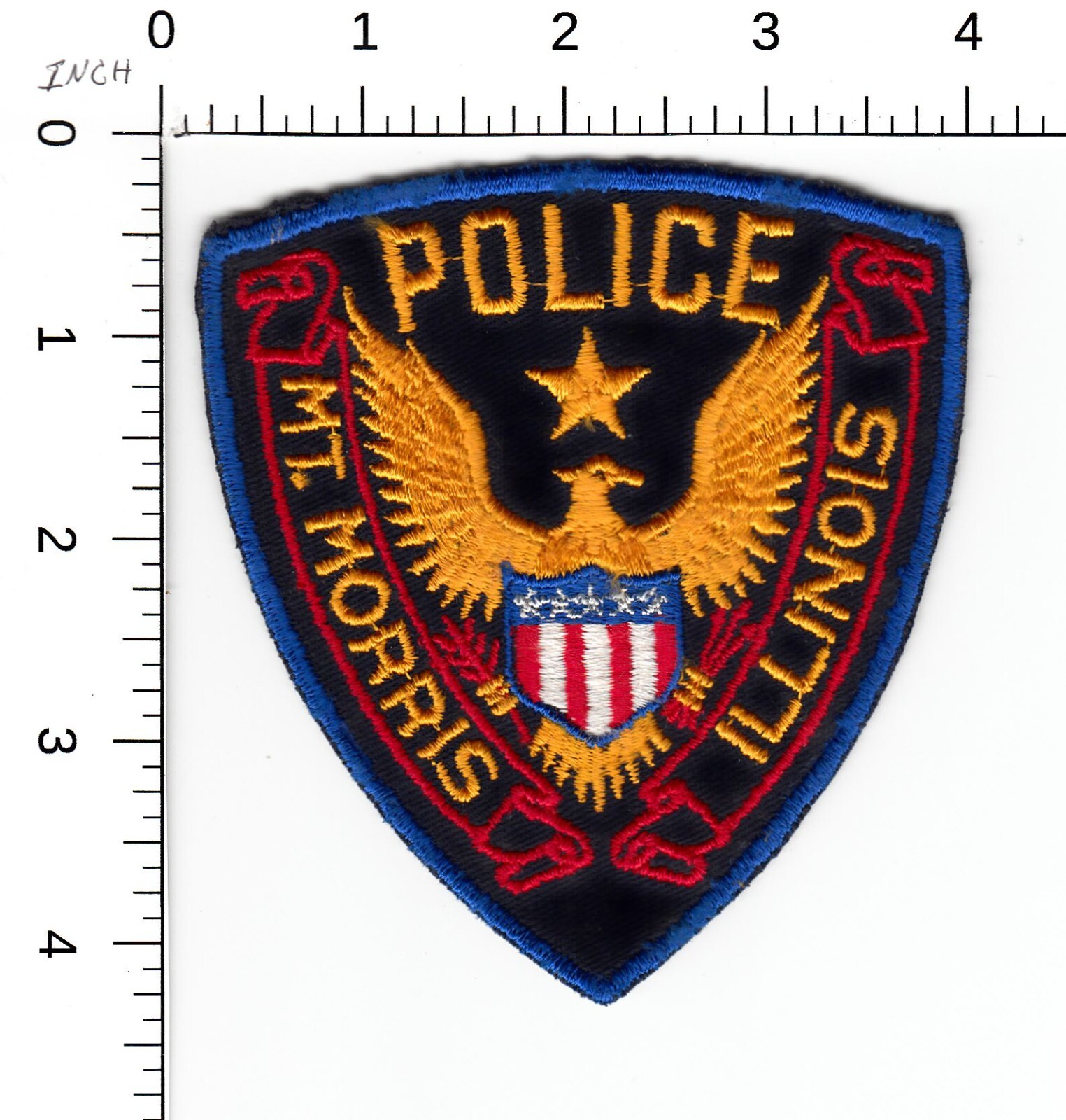 VINTAGE ORIGINAL MT. MORRIS STOCK EAGLE CC BAC ILLINOIS POLICE COLLECTIBLE PATCH