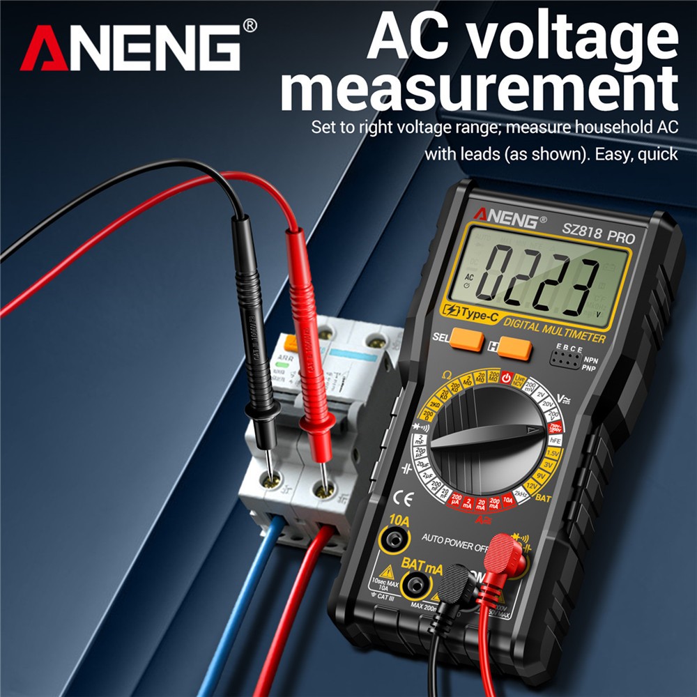 New Digital Multimeter Voltmeter AC DC Volt Meter Ohmmeter Auto Range Tester