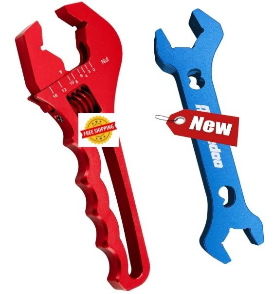 Llave Ajustable para Conexiones AN 3AN-16AN, Aluminio Ligero Rojo, con Llave Dob