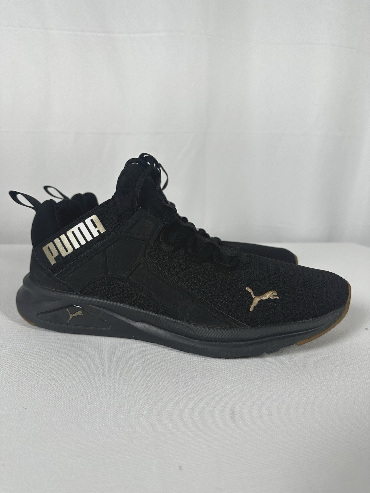 Puma Men's US 10 Enzo 2 Revamp Black Puma Gold Running Shoes #379253-05