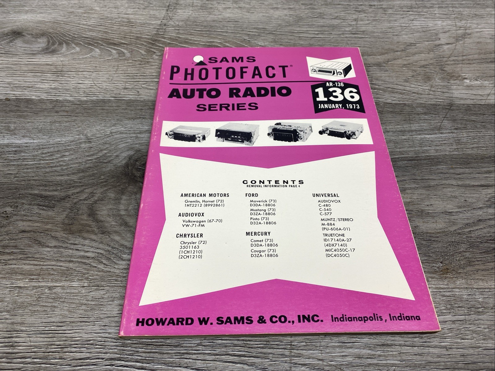Sams Photofact Auto Radio Service Data Series Repair Magazine # AR-136
