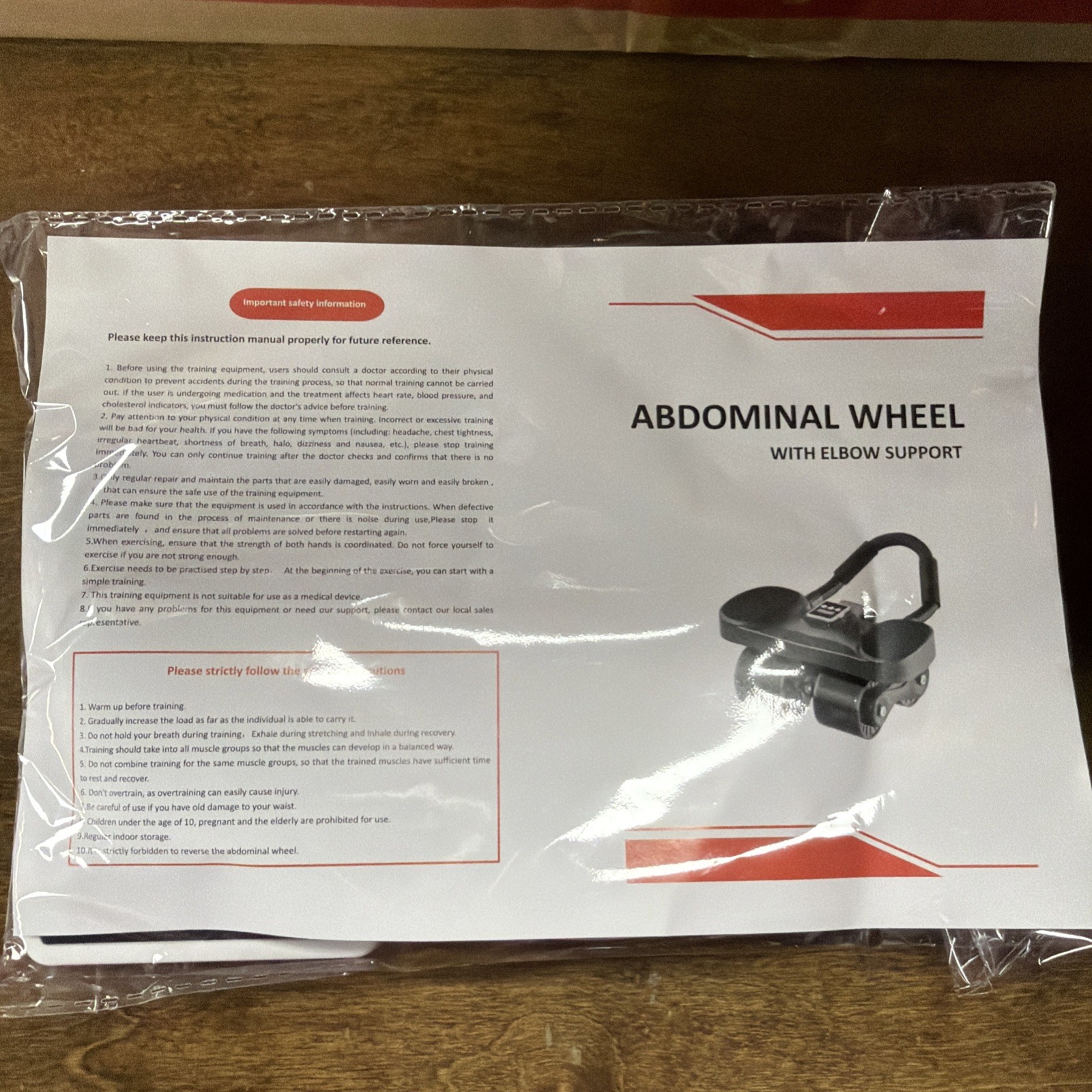 4-Wheel Abdominal Roller Elbow Support Anti-Slip Exercise Machine New