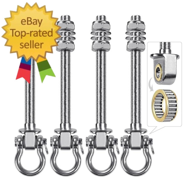 Heavy Duty Swing Hangers with Bearings - Set of 4 Stainless Steel 304 Hardware f