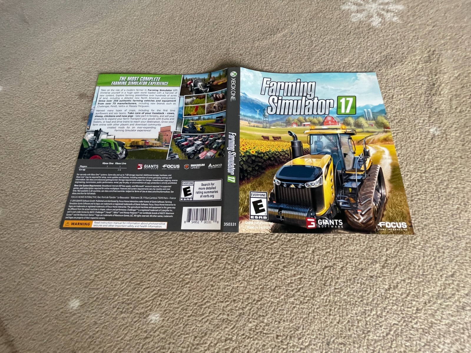 Original Cover Art Only - Xbox One - Farming Simulator 17