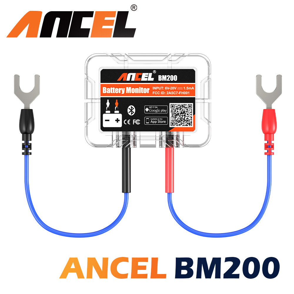 ANCEL BM200 12V Car Battery Monitor Tester Monitoring Voltage Temperature Alarm