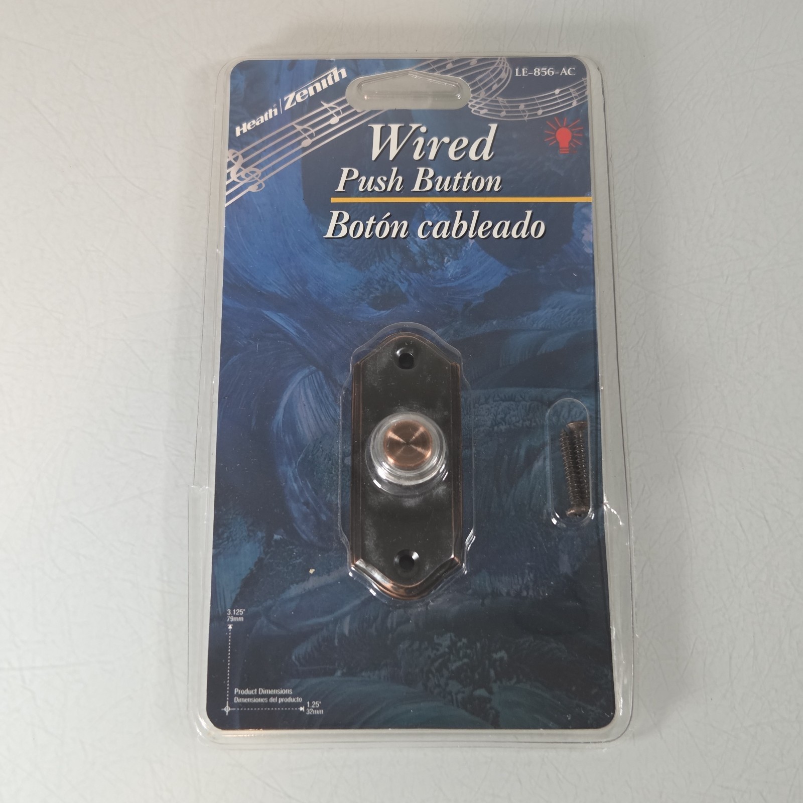 LE-856-AC WIRED PUSH BUTTON FOR WIRED CHIME SYSTEMS W/ TRANSFORMERS HEATH/ZENITH