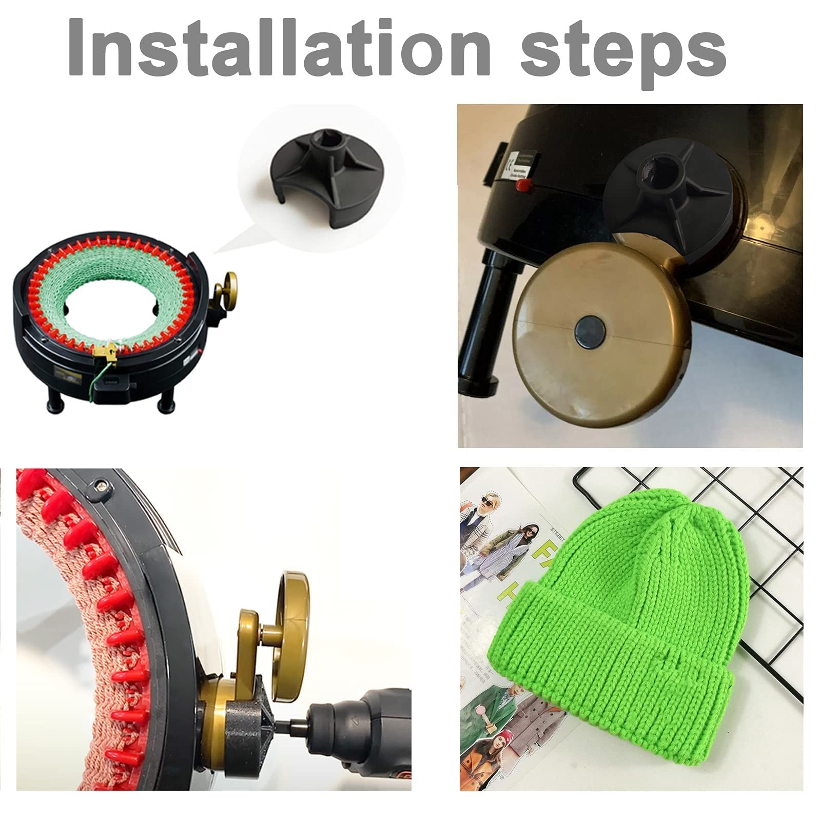 "Knitting Machine Adapter with Hex Bit Power Screwdriver for Quick Knitting"