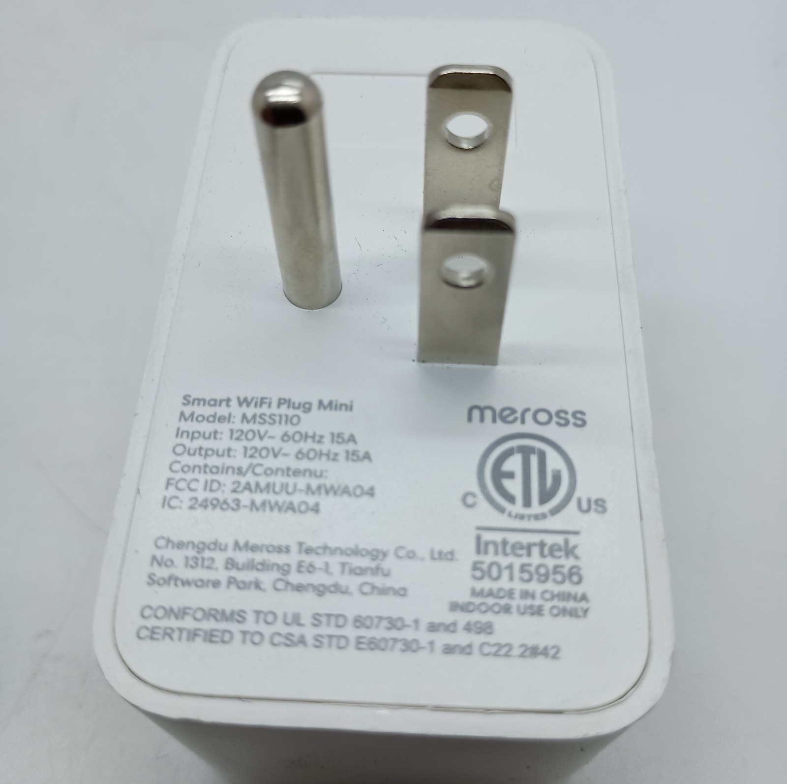 #AH) Meross Smart Wi-Fi Plug Mini, Model MSS110, Apple HomeKit, White
