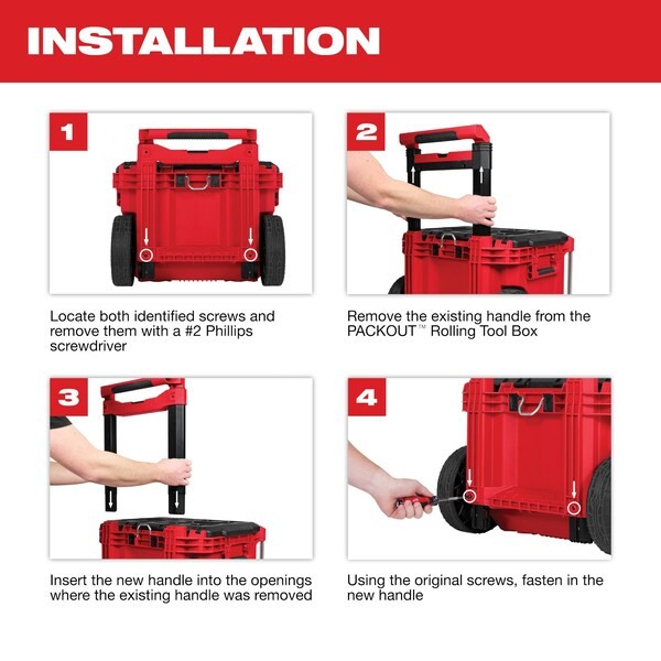 Milwaukee Tool 48-22-8027 Low-Profile Handle For Packout Rolling Tool Box