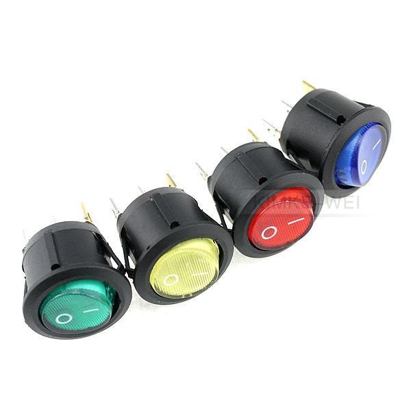 20mm Runder Wippschalter Ein/Aus Schalter Led Beleuchtet Kippschalter Neu