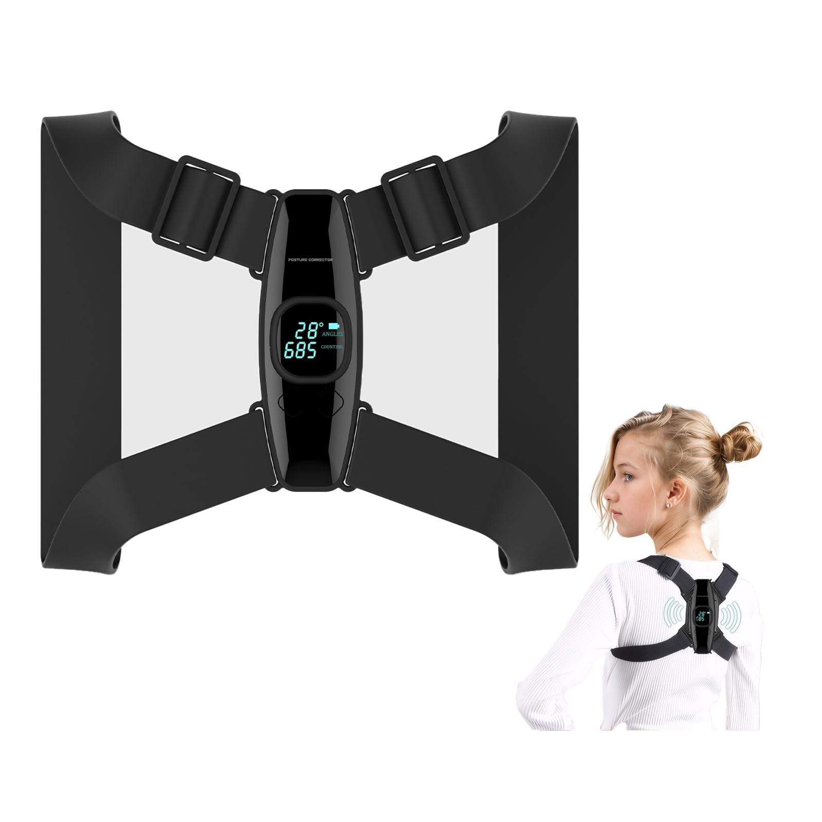 Upgraded Smart Posture Corrector Adjustable Posture Correction Angle with Vib...