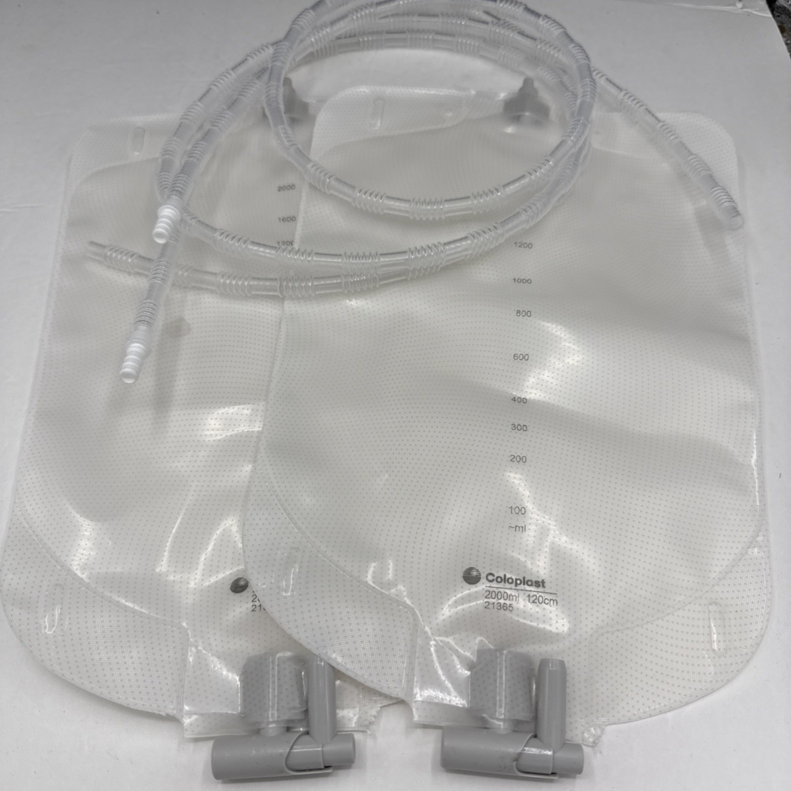 2 Coloplast Assura Urostomy Night Drainage Bag W/ Anti-Reflux 2,000mL