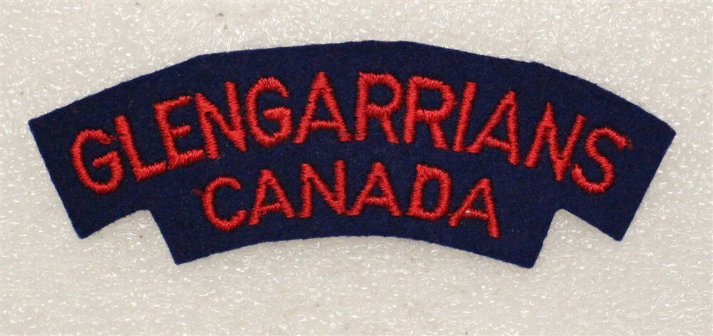 Canadian Army cloth Shoulder Title - "Glengarrians Canada"