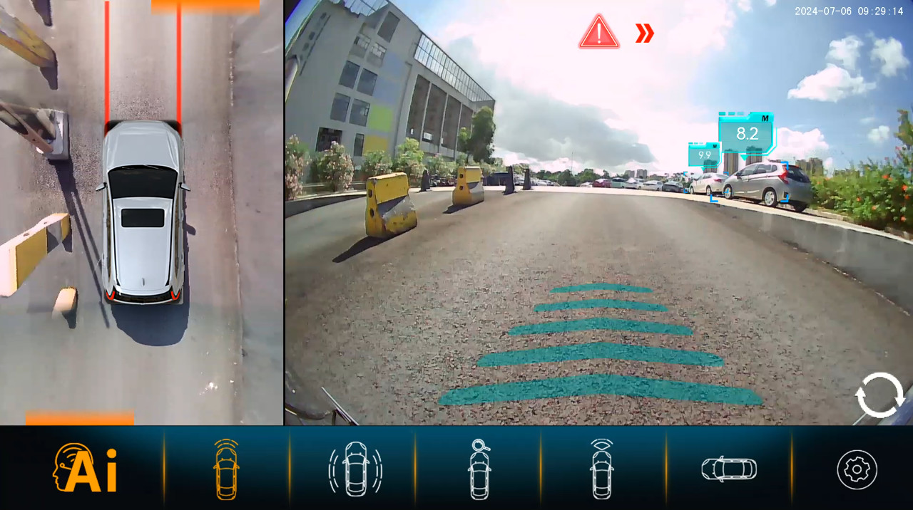 3D Multi-View System Host Blind Spot Backup View Camera Collision Warning