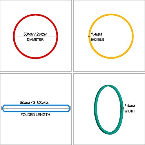 400 PCS 2 Inch (50mm) Multi-Color Elastic Bands, Durable Stretchable Rubber