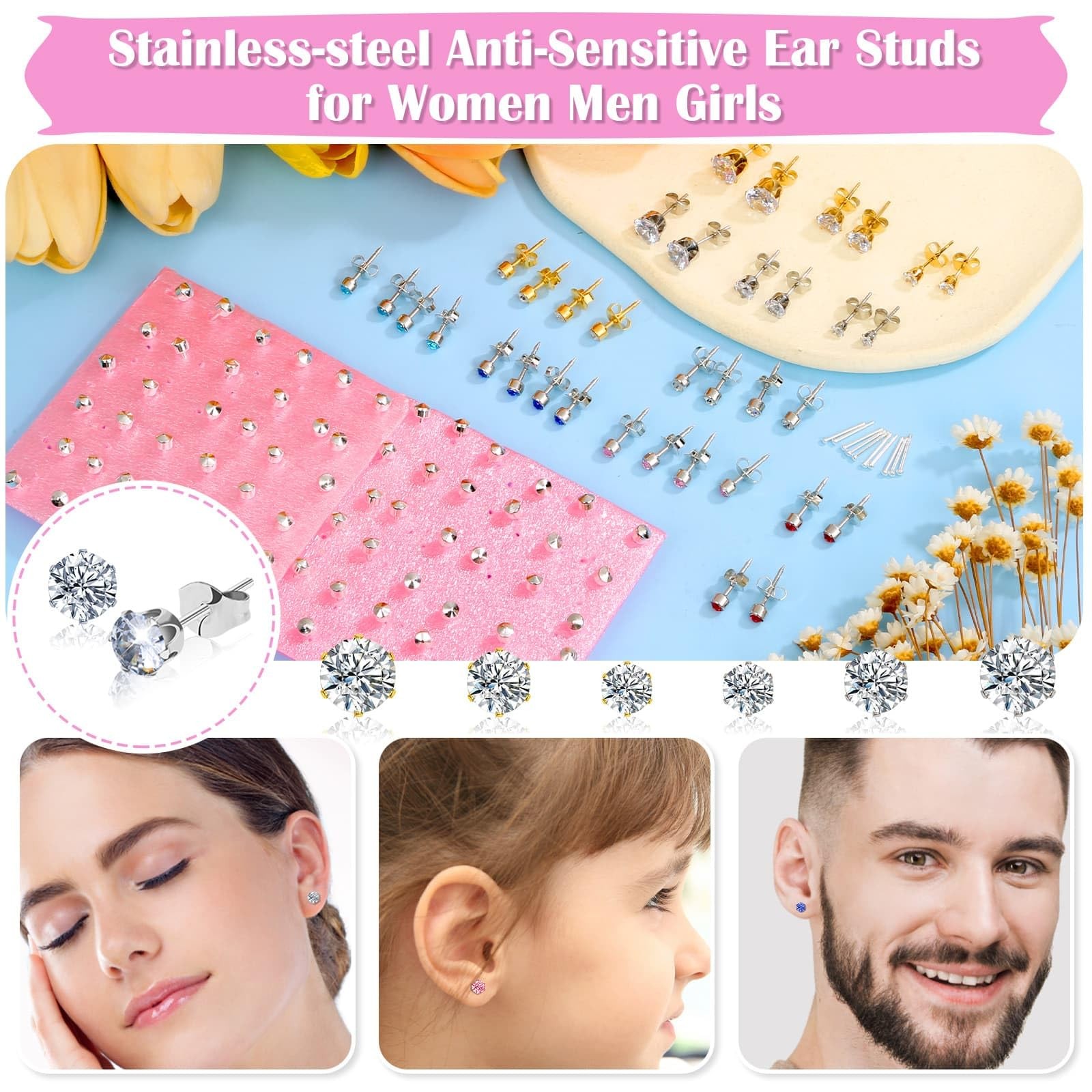 Ear Piercing Gun Kit, Reusable Nose Machine with Blue