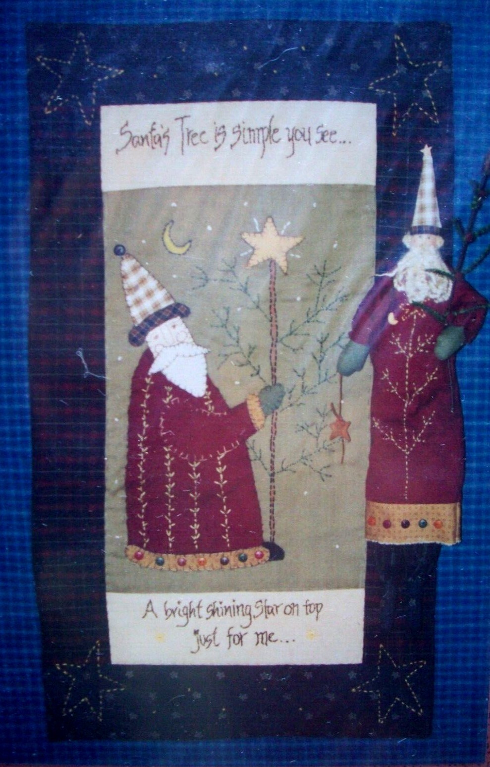 17" Santa Claus doll soft sculpture craft & Special Tree quilt pattern