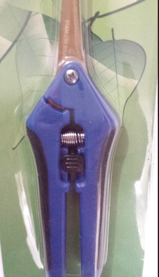 Precision Curved Blade Pruners Cutters Blue Anti-Slip Handles Stainless Steel