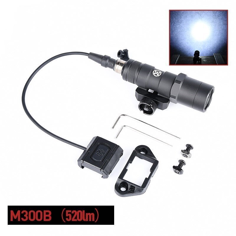 Wadsn Metal M300B Tactical Scout Light Picatinny Airsoft Hunting Flashlight