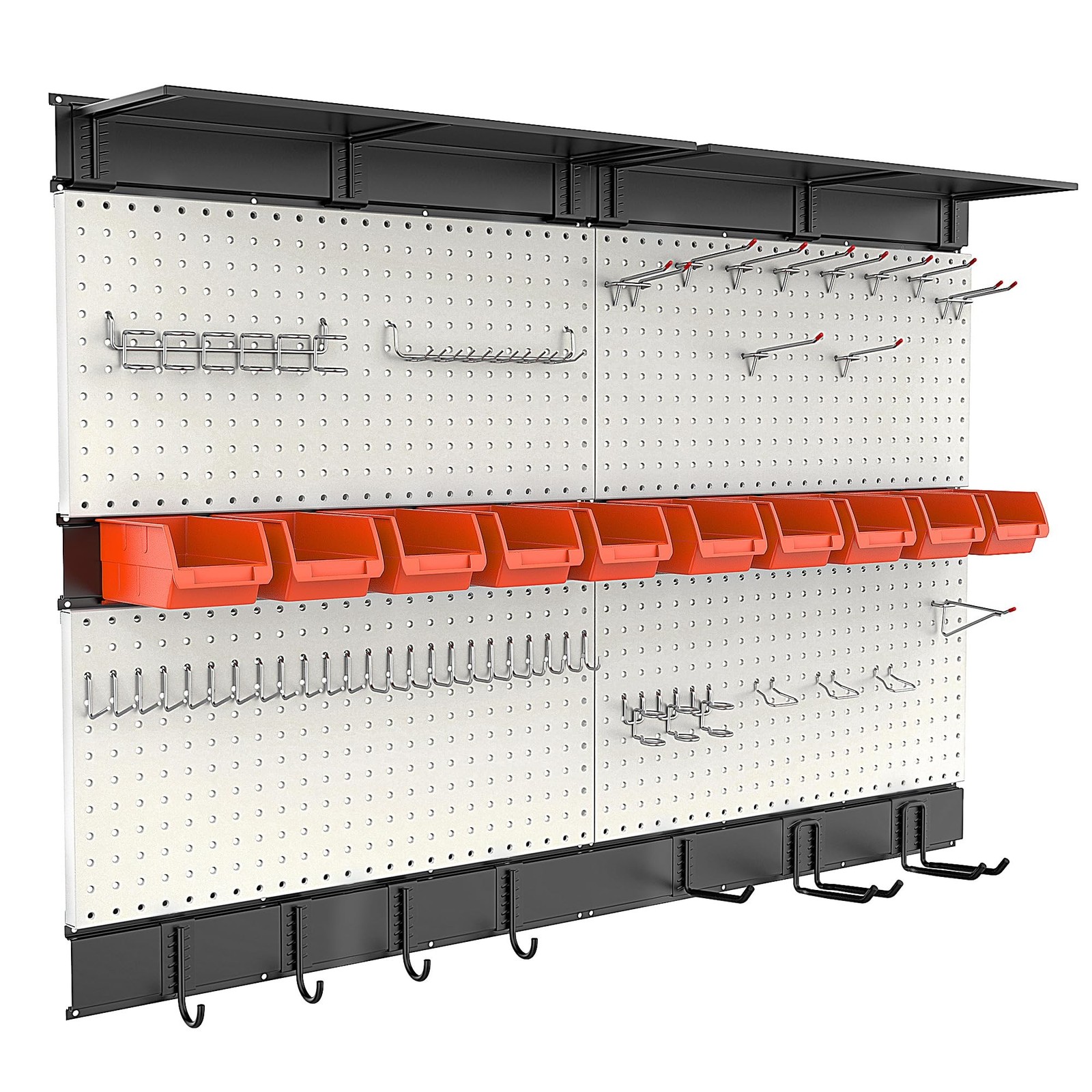 Pegboard Wall Organizer, 48 X 36 inch Garage Storage Pegboard | Metal Peg Boa...