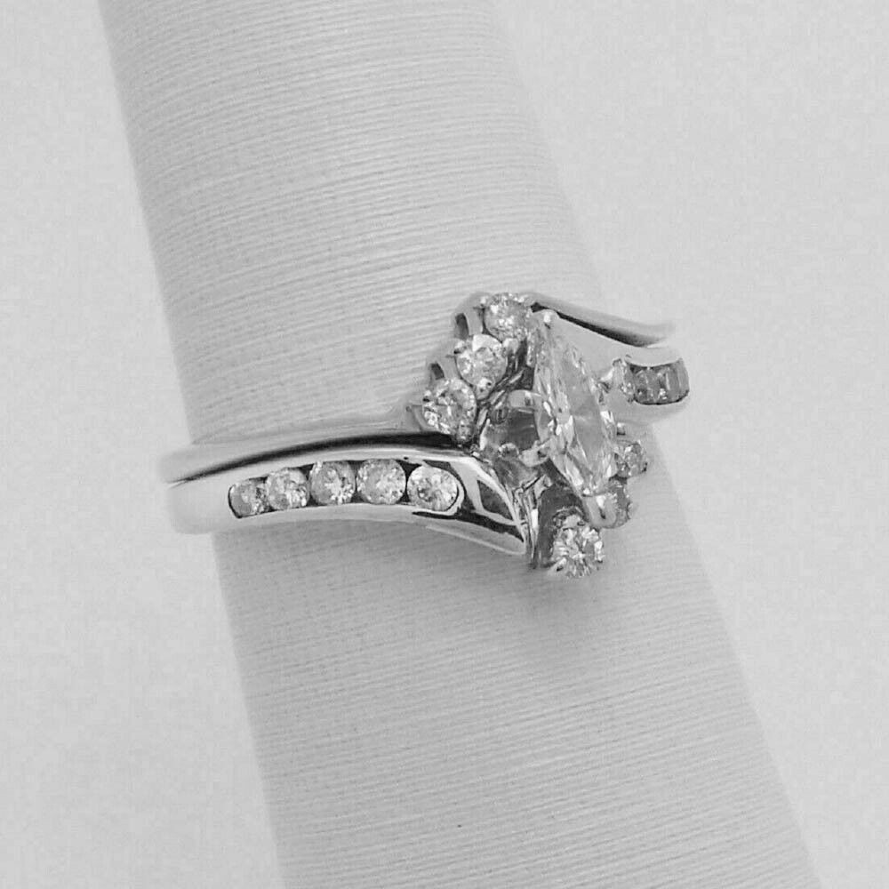 Lab-Created Marquise Cut 2.10 Ct Diamond Engagement Ring 925 Sterling Silver