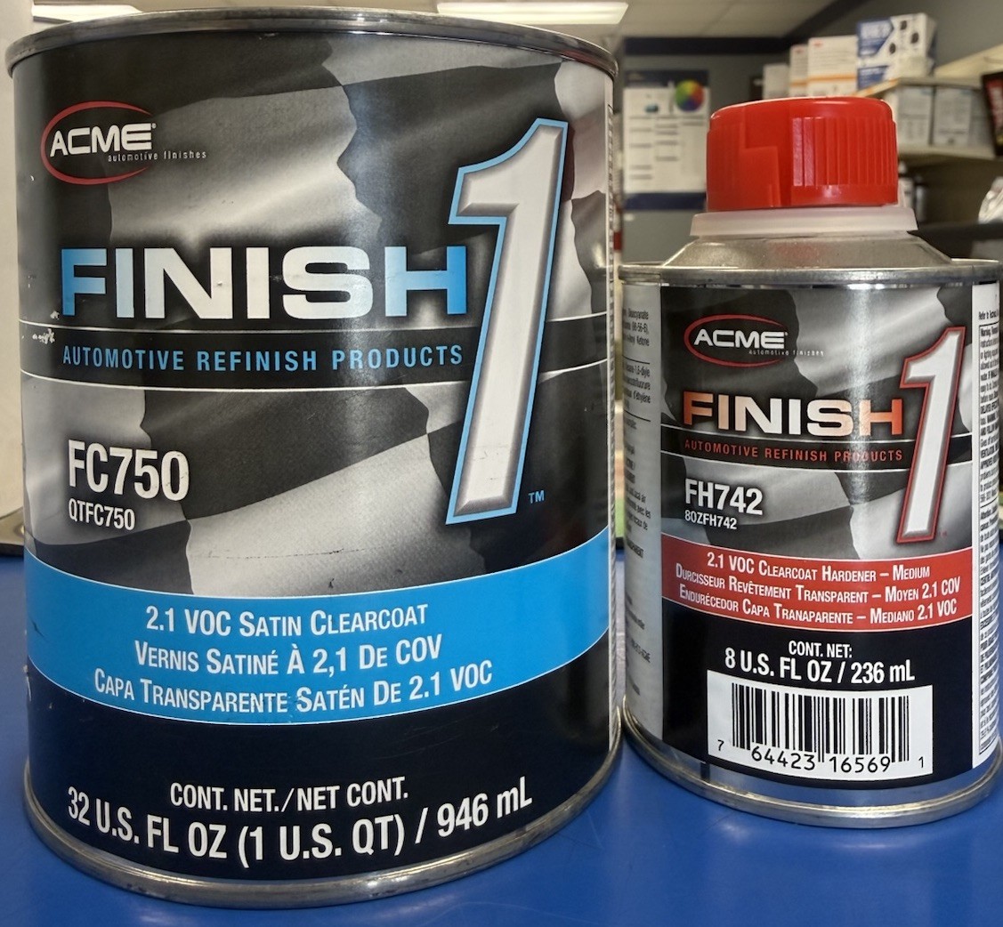 ACME SHERWIN WILLIAMS FC750 SATIN Clearcoat Med Temp Activator FH742 Quart Kit