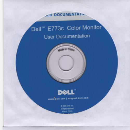 Dell E773c Color Monitor User Documentation CD-ROM (2005)