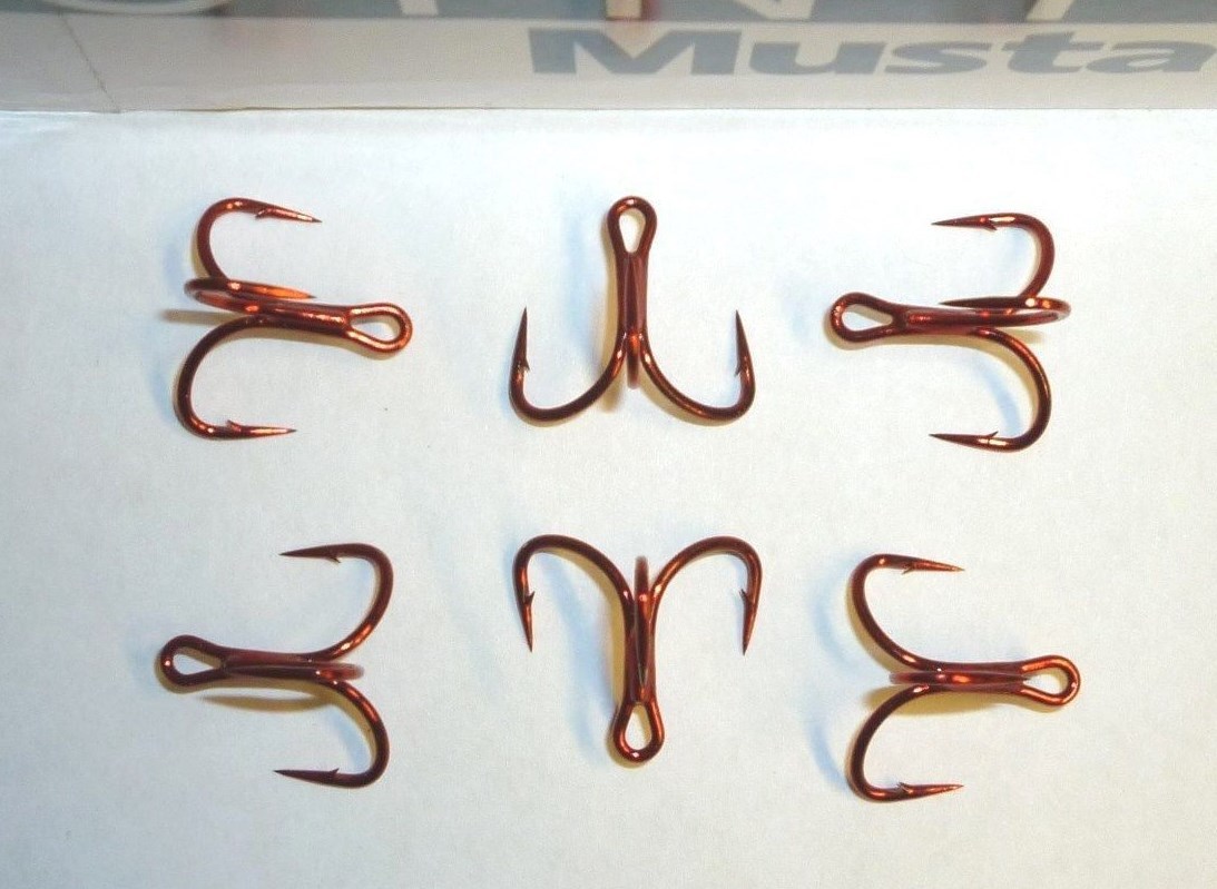 100 Mustad KVD-Elite RED Triple-Grip 1X Treble Hooks Size 8 TG76NP-RB UltraPoint