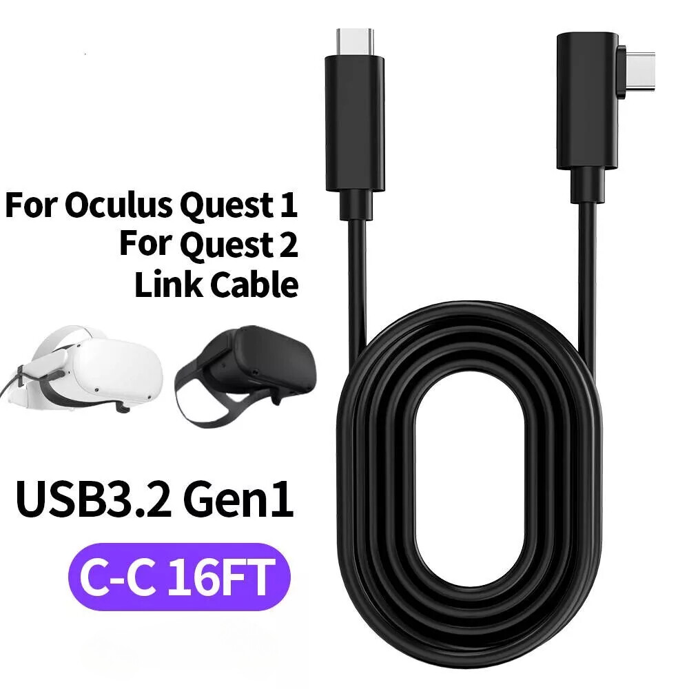 16ft Link Cable for Oculus Quest 2/3 Type C-C PC Gaming & Charging Cord