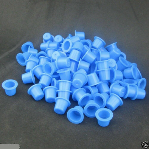 New 1000PCS Small 8mm Blue Plastic Tattoo Ink Cap Cups For Machine Supply
