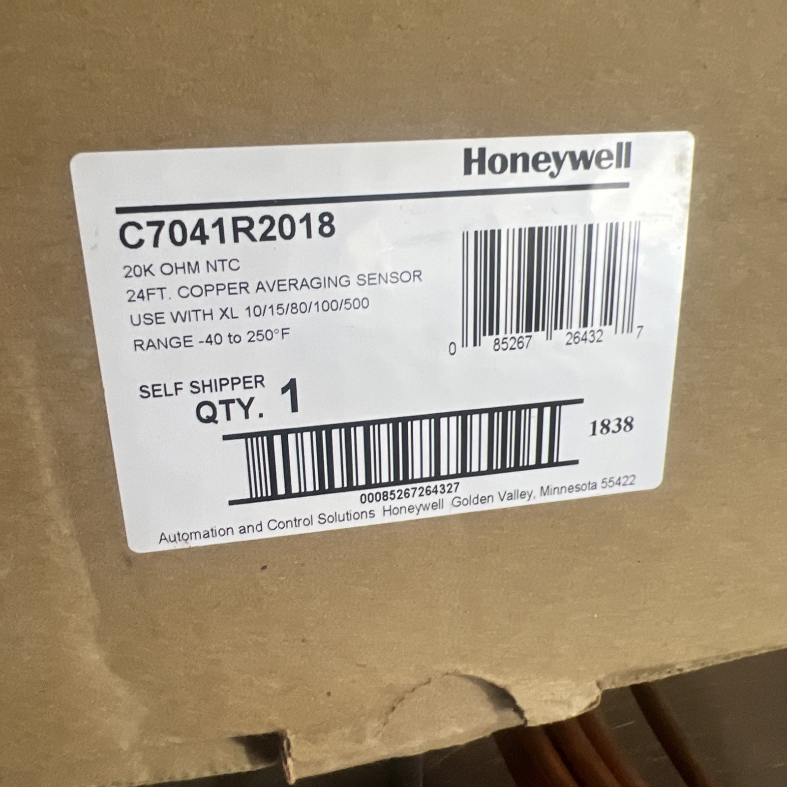 Honeywell C7041R2018 Averaging Sensor Nos Surplus
