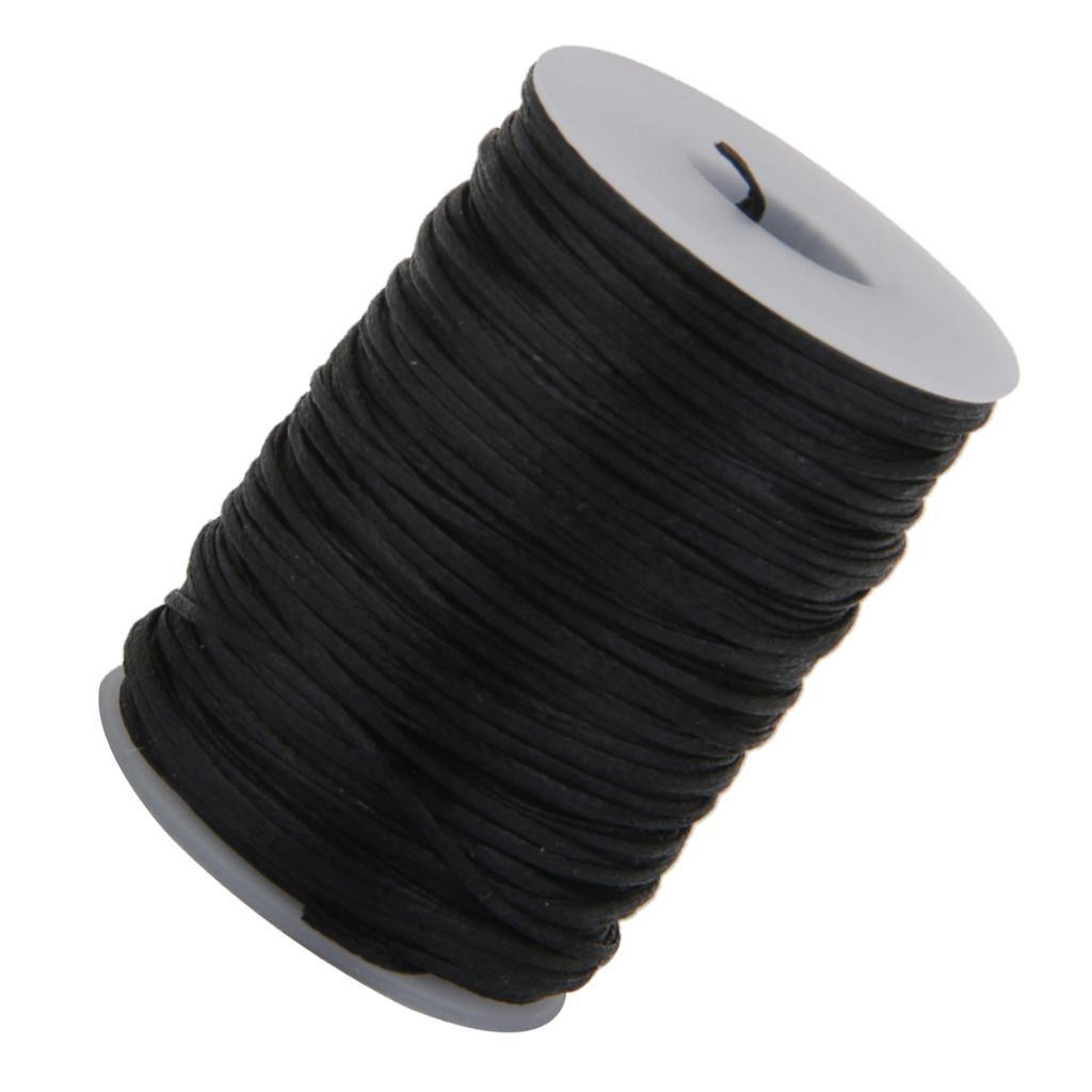Flat Waxed Thread (Black) - 76 Yard 1.2 String Cord Sewing