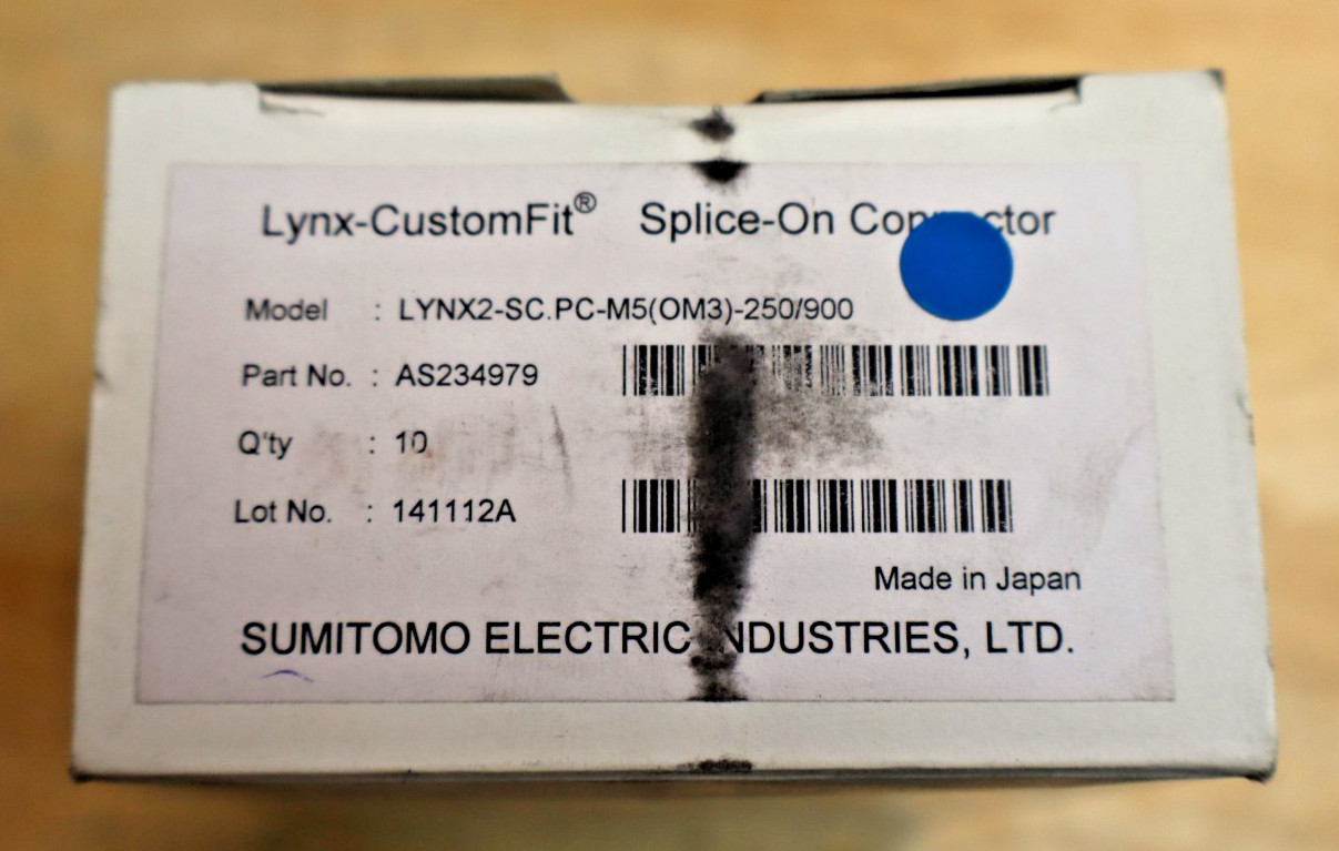 Box of 10 LYNX2-SC.PC-M5(OM3)-250/900 - AS234979 - New Splice-On Connector