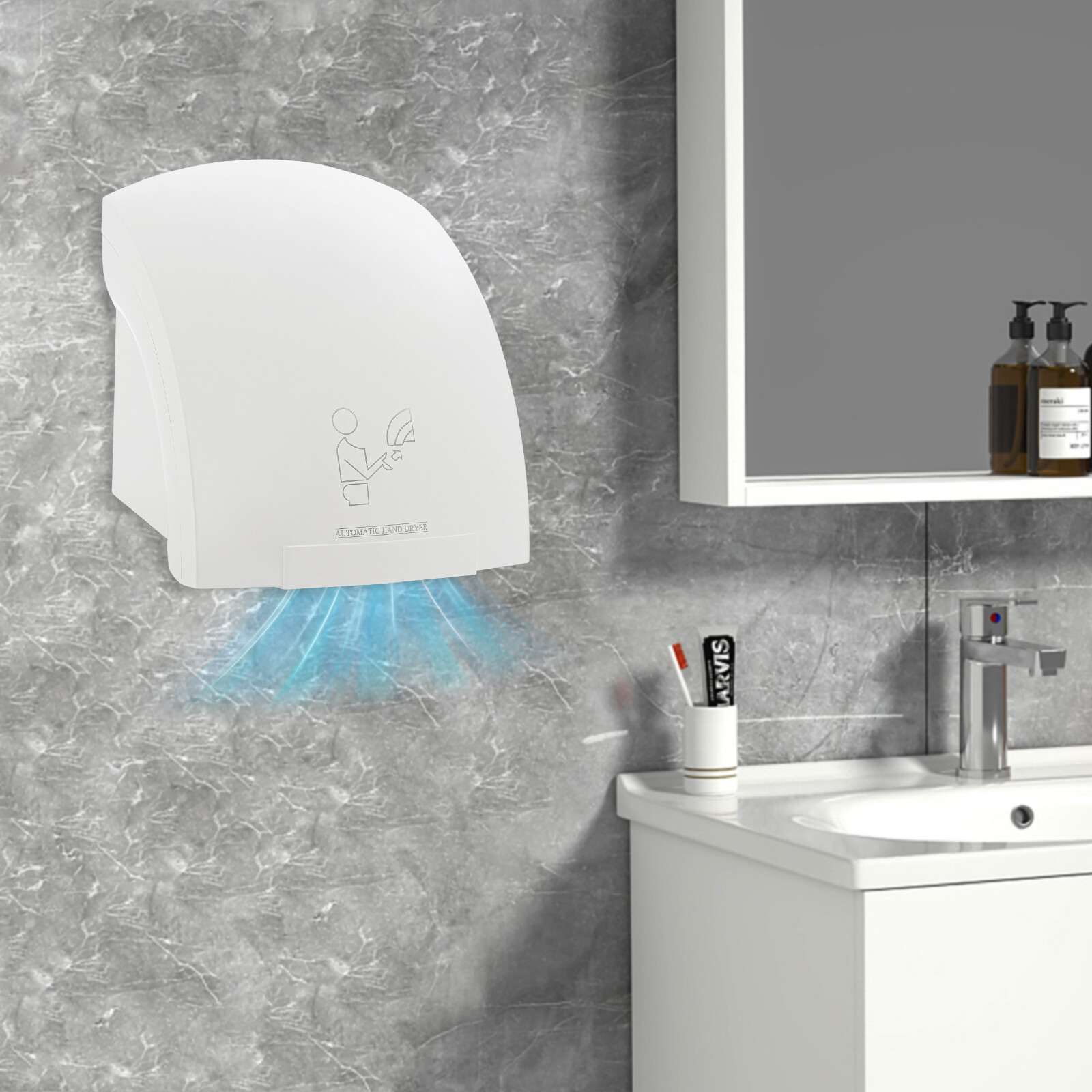 1200W Hand Dryer Commercial Electric Automatic Sensor Handy Bathroom Restroom