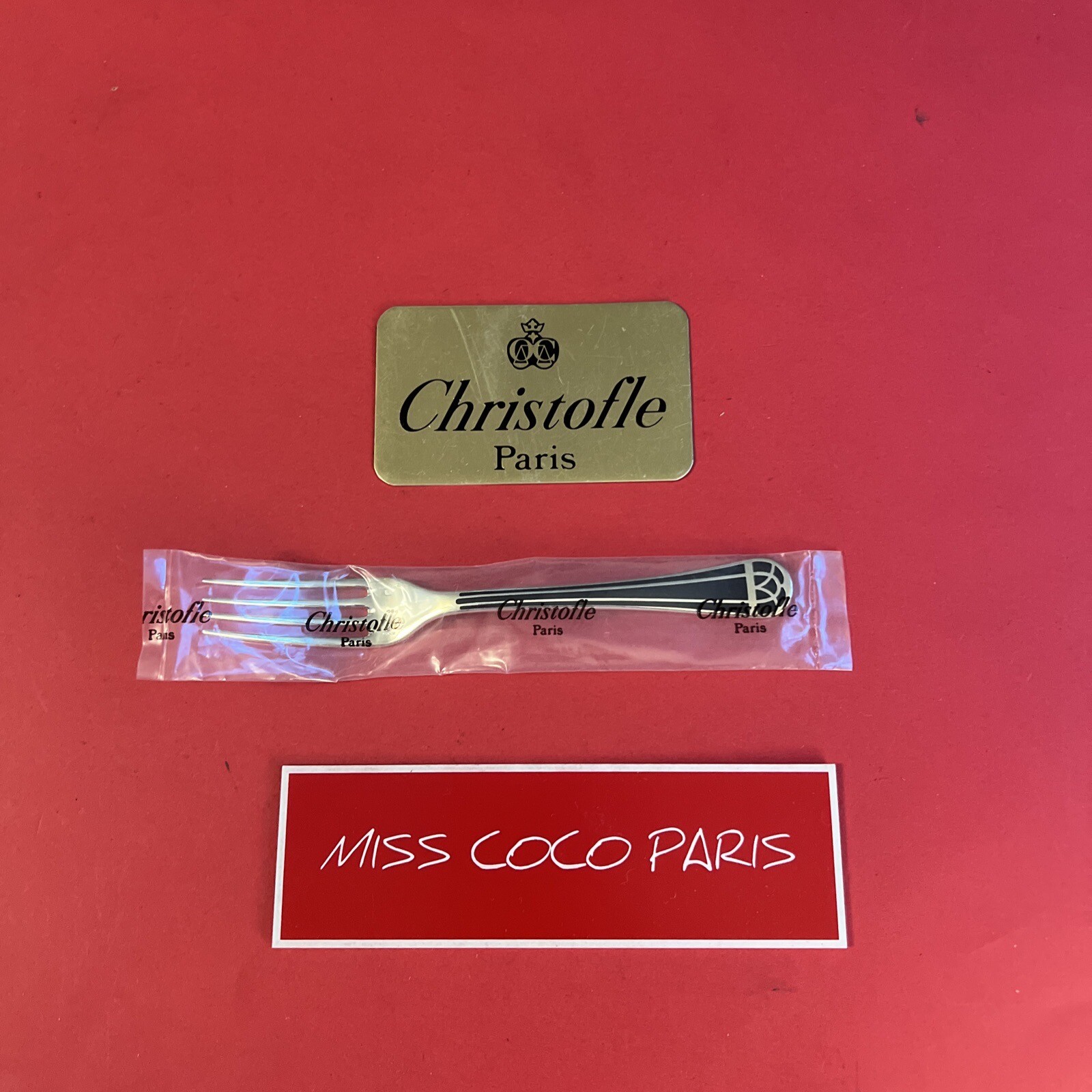 Christofle Talisman Black Dessert Fork 17 CM Silver Plated New Blister