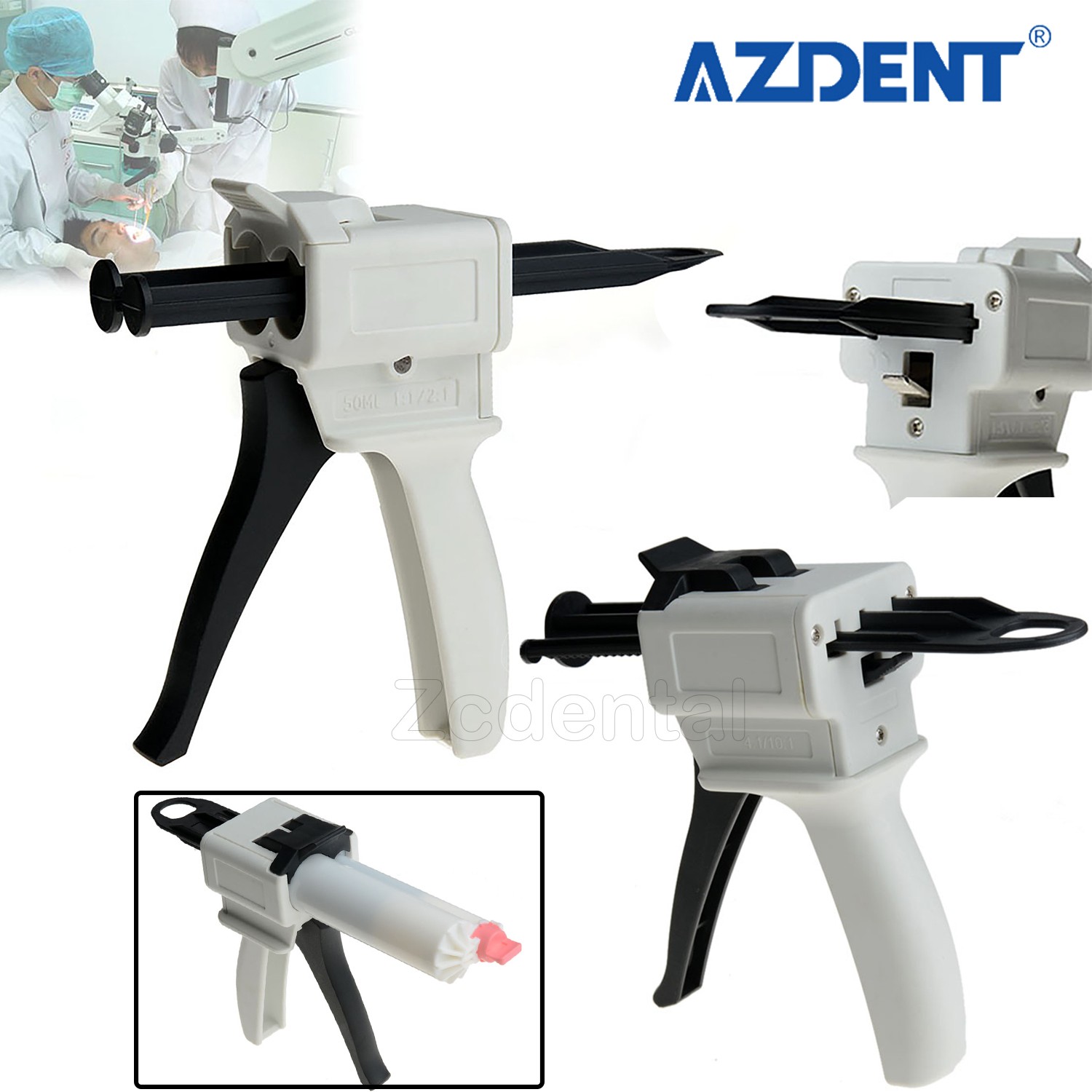 Dispensador de cartucho universal para impresiones dentales / Pistola de entrega