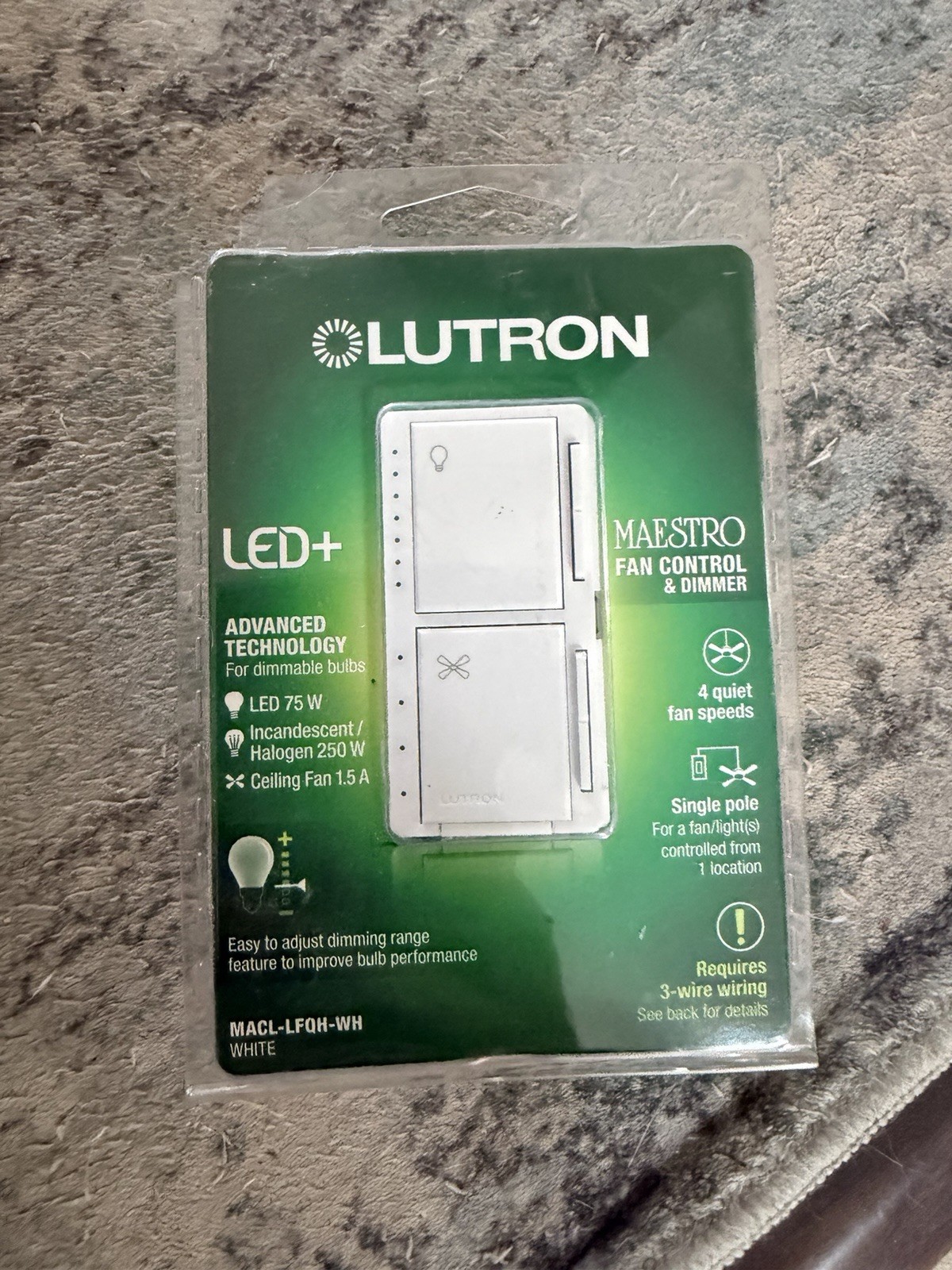 Lutron Maestro Fan Control & Light Dimmer LED (Brand New)