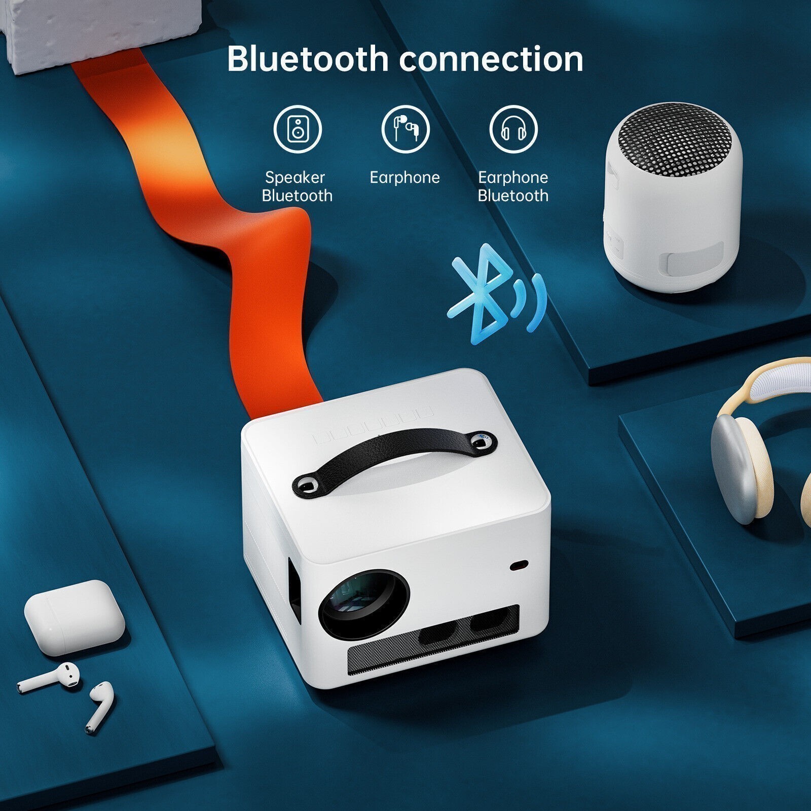 Portable Native 1080P Projector WiFi Bluetooth Home Theater For Android iPhone