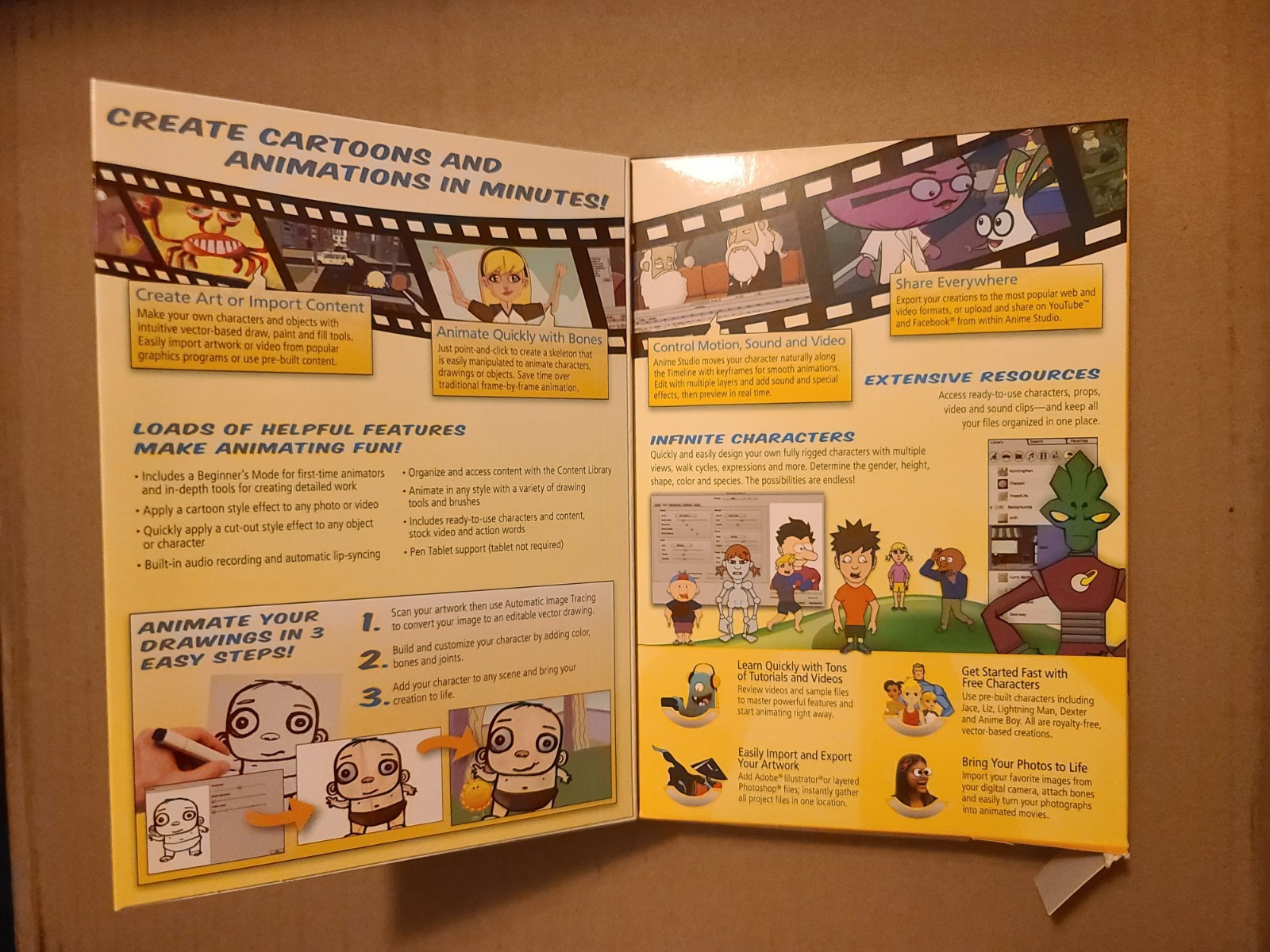 Smith Micro Anime Studio Debut 8, PC & Mac, Opened