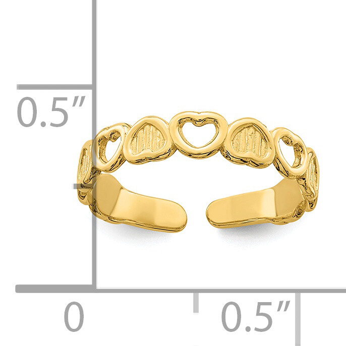 14k Adjustable Heart Toe Ring R798