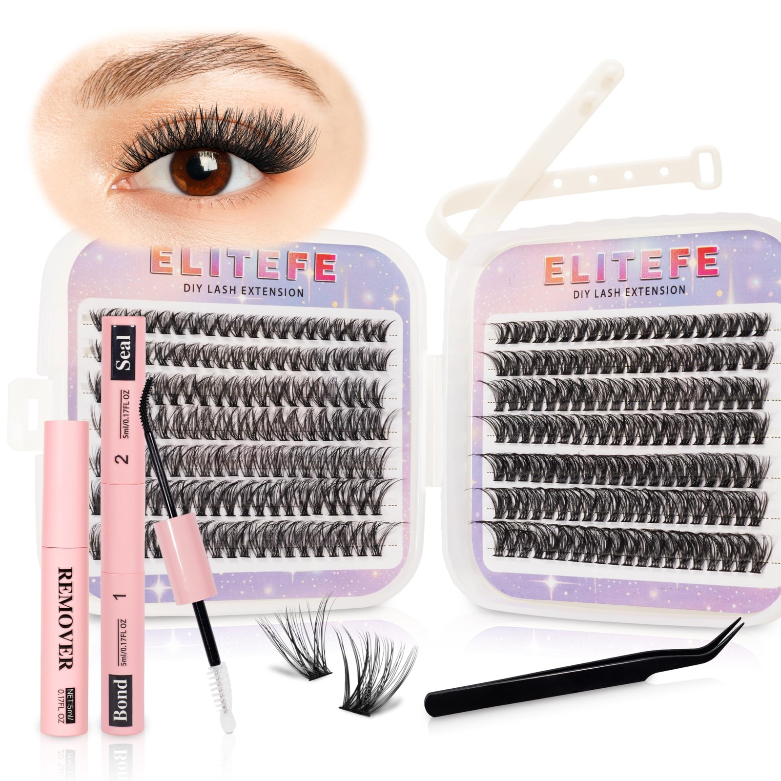 1 pair (Pack of 1), (Lash Bond,Seal,Tweezers,Remover,280,40D50D, 9-16)