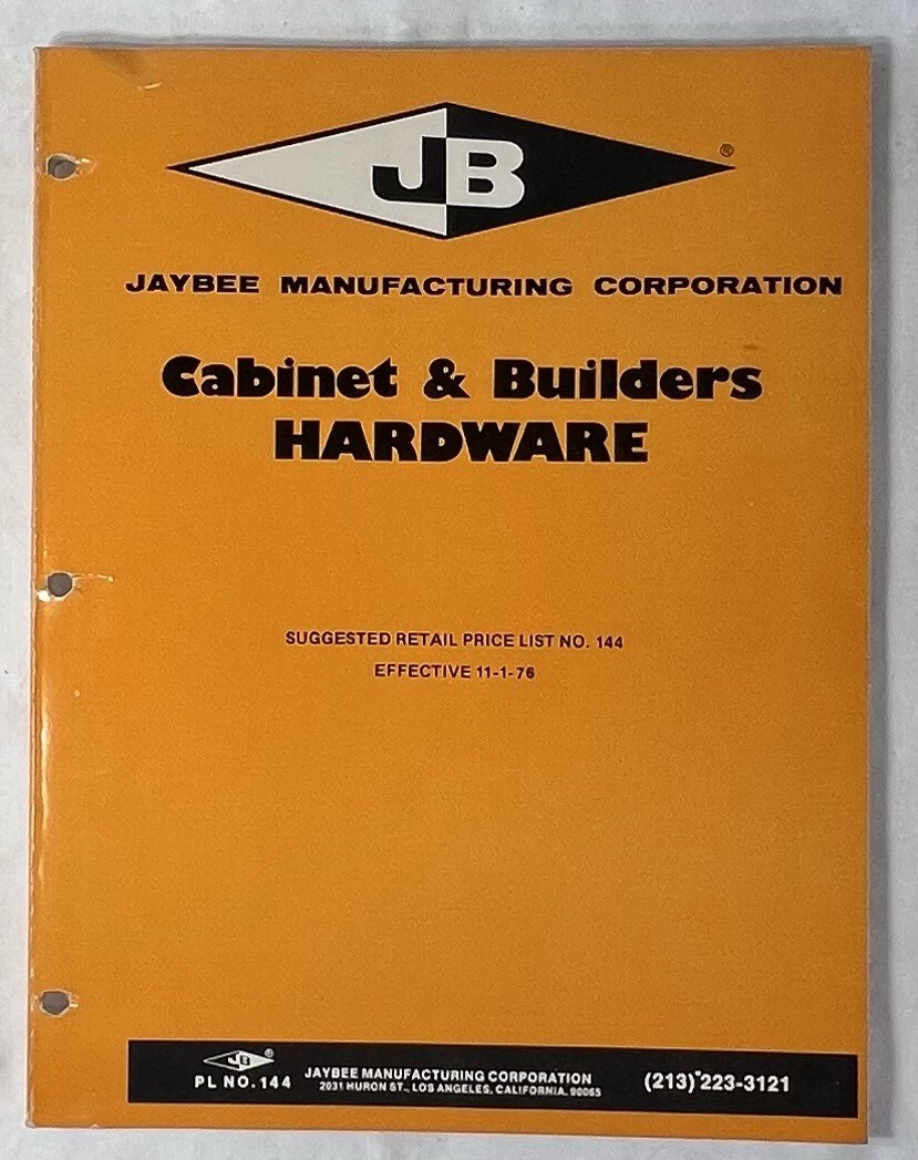 JAYBEE MANUFACTURING Illustrated Price List No. 144 circa 1976