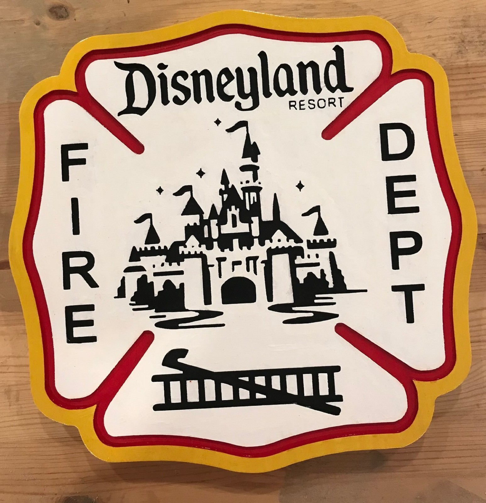 Fire Department Disneyland 3D routed wood patch palque sign award Custom