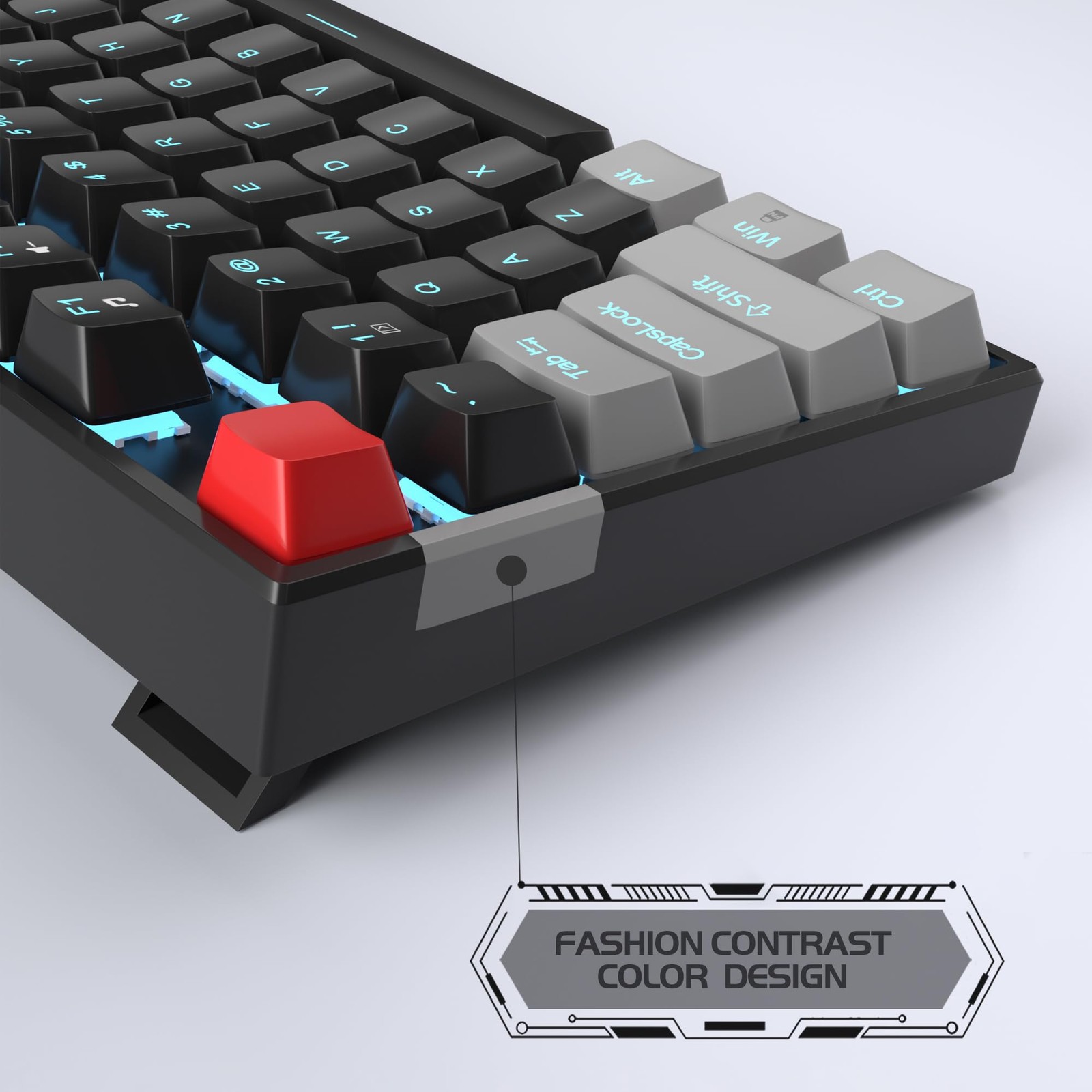 Magegee 75 Mechanical Gaming Keyboard Red Switch Led Blue Backlit 87 Keys